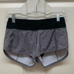 GRAY SPEED UP SHORTS - LULULEMON